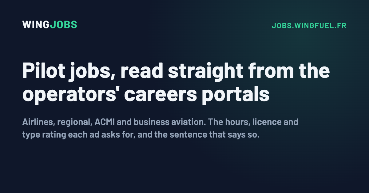 Captain Pilot Jobs: 289 Open Positions (October 2026) — WingJobs